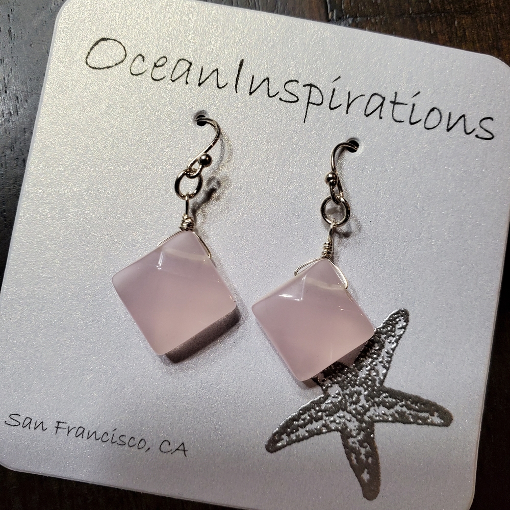 Pink Chalcedony Earrings
